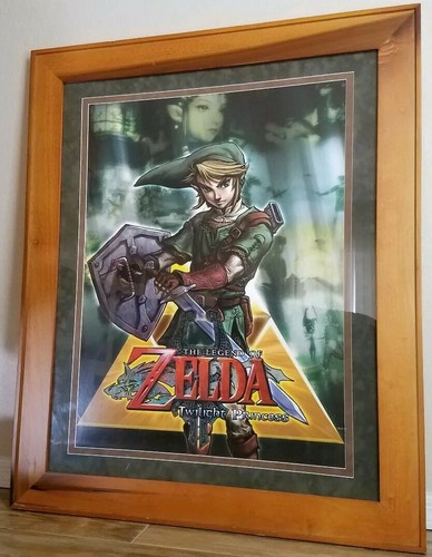 The Legend Of Zelda Twilight Princess Nintendo Promo Art Poster Framed Rare Ebay