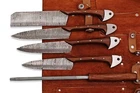 WP-Knives Custom Handmade Damascus Steel Splendid Kitchen Set Knives Lots of 5