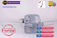 Outdoor Amplified HDTV Antenna Motorized 360° Rotation 1080P 4K w/ Pole