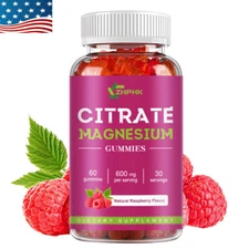 Magnesium Citrate 600mg Super Strong Effective Vegan Gummies Bone Muscle Health
