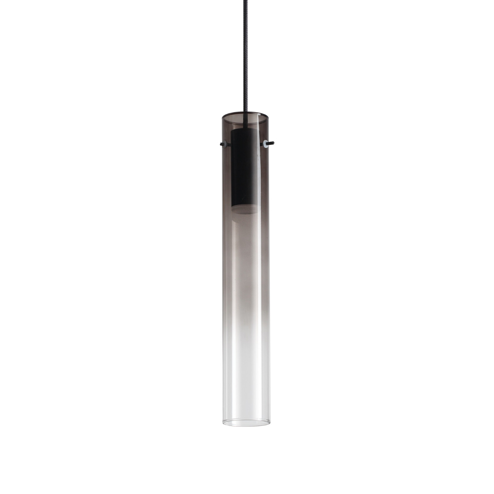 Lampada LED Design DL1918 | Sospensione Cilindrica Vetro Fumé 3000K