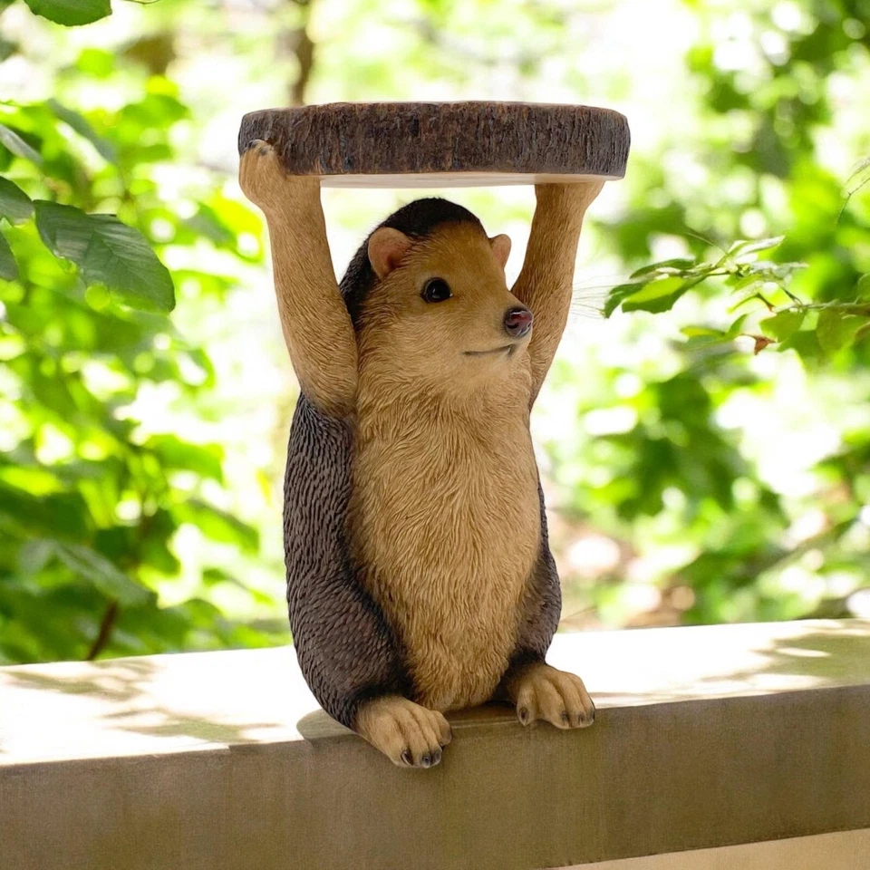 Hedgehog Coffee Table with Animal Statue Hand-Painted 36CM Polystone for Decor - Image 2 of 4