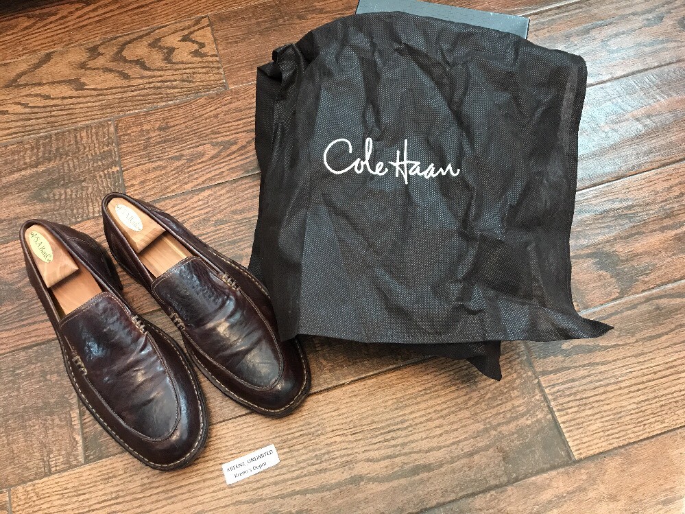 $198 COLE HAAN DRYDEN VENETIAN BROWN LEATHER Slip On Apron  display picture 1