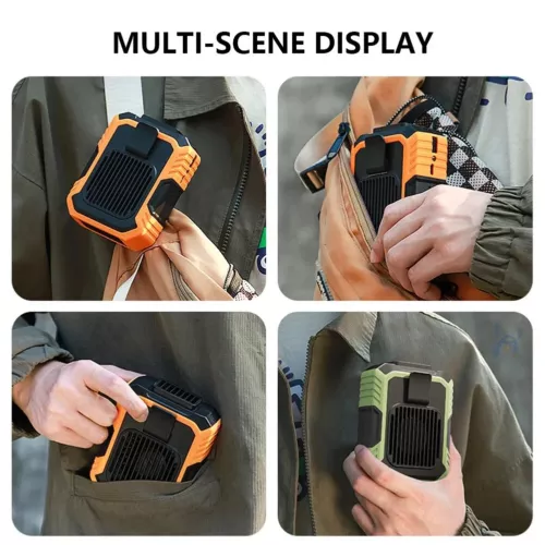 2024 Portable Waist Clip Fan Hanging Cooling Fan USB Rechargeable Power Bank Fan - Picture 13 of 14