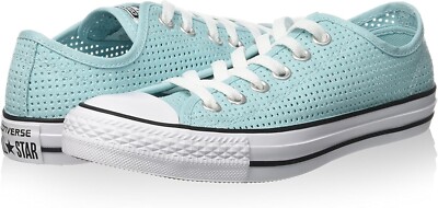 Converse Women's Size 7 Low Top Perforated Canvas Sneakers, Lace Up Casual Shoes