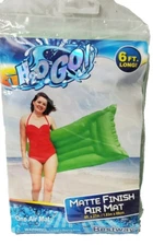 H2O GO Inflatable Air Mattress Green Lounge Large Pool Float 6 feet x 27 inches