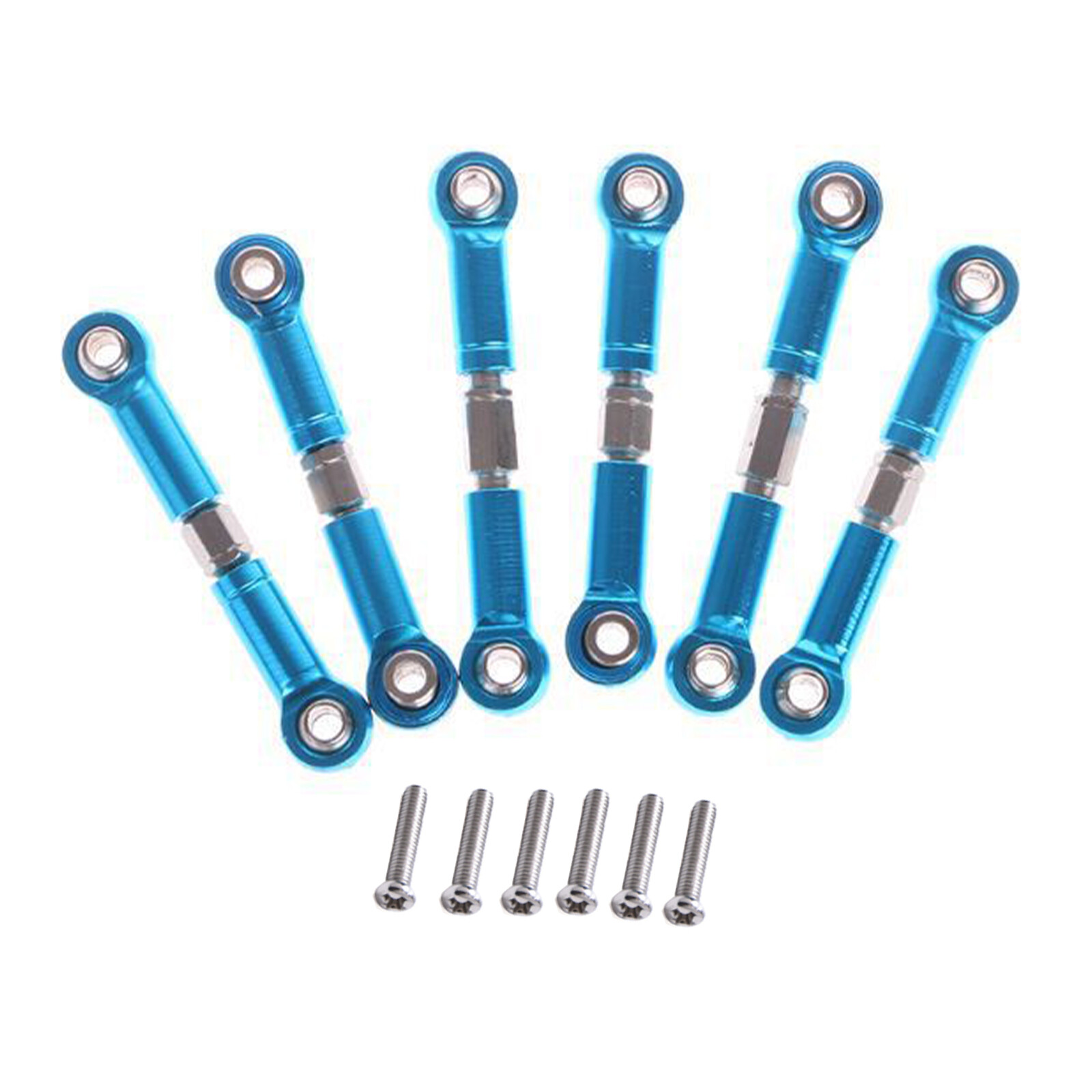 6-Pack Aluminum Linkage Pull Rods for WLtoys A959 A979 K929 1/18 RC Cars