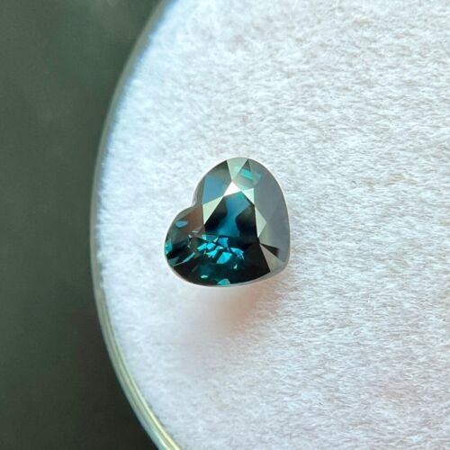 GIA CERTIFIED 1.03ct Deep Blue Sapphire UNTREATED Heart Cut NATURAL 6.2x5.4mm - Picture 3 of 7