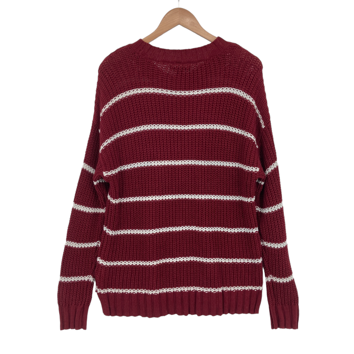 American Eagle Outfitters Sweater Womens Medium Maroon White