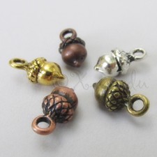 Acorn Charms Mix - 14mm Gold Silver Bronze Copper Acorns CM2216 - 5, 10 Or 20PCs