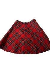 Child  s Plaid Skirt Yarn Dyed Acrylic Matched Plaid A Line Skirt Side Zip