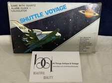 SHUTTLE VOYAGE-VINTAGE HANDHELD TABLETOP ARCADE GAME & CLOCK CALCULATOR Complete