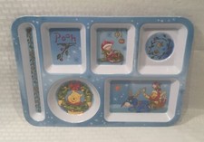 WALT DISNEY'S WINNIE THE POOH DIVIDED CHRISTMAS TRAY / MELAMINE / 14" X 10"