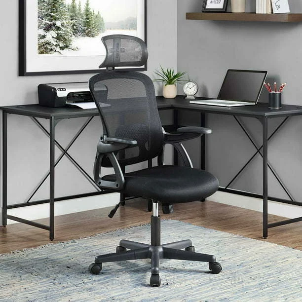 Adjustable office computer writing chair back support neck rest footrest  WFH