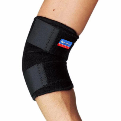 Neopren verstellbare Ellbogenstütze Tennisarmunterstützung Arthritisriemen Zahnspange schwarz