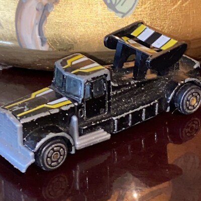  Black Racing Semi Truck Rig TC-11 Made In Macao Toy Vehicle Vintage 1981 Kidco