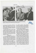 Jimmy Carter & Menachem Begin Signed Page / Autographed Israel Judaica