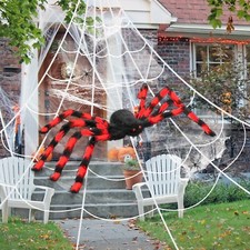35'' Large Halloween Spider Outdoor Haunted House Prop Party Garden Decor Indoor