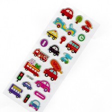Kids Crafts Learning Activity Fun Stickers: Red Bus Car Trucks Traffic Lights