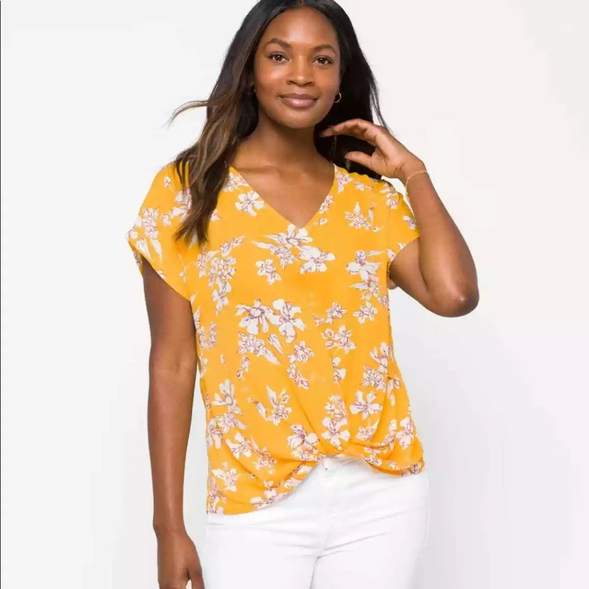 yellow floral t shirt