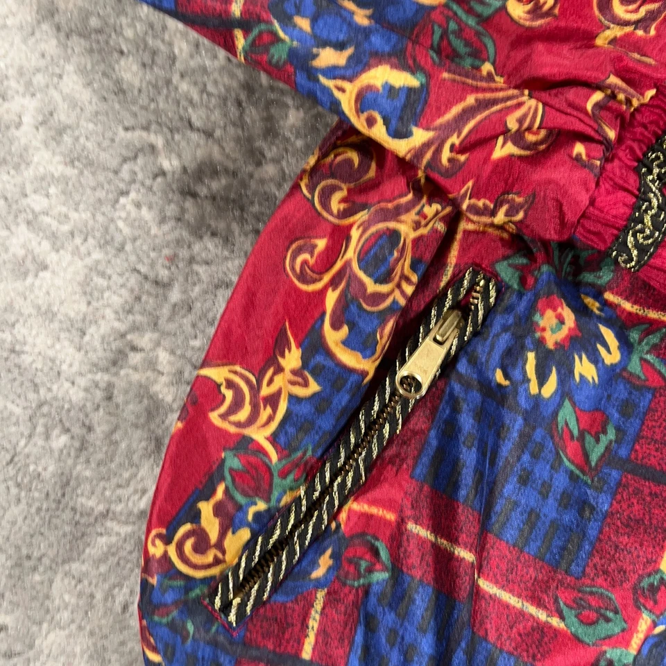 Chaqueta de Colección Westbound Para Mujer Mediana M Roja Nylon Años 90 Estampado Completo Almohadillas para el Hombro Foto 4 de 4