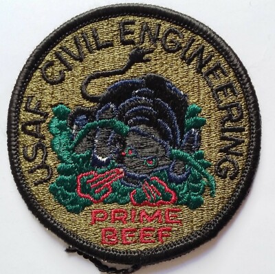Abzeichen Patch USAF CIVIL ENGINEERING PRIME BEEF US AIR FORCE VINTAGE