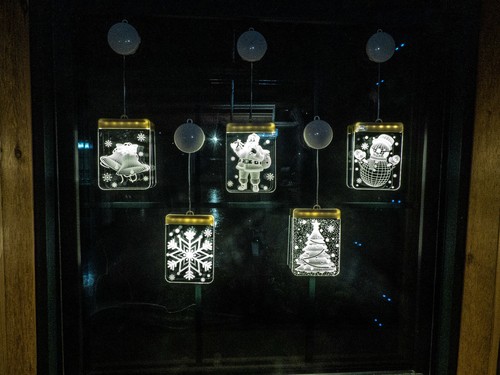 3D Hanging LED Christmas Window Lights Snowflake Indoor Holiday Decoration 5pc - Picture 7 of 8