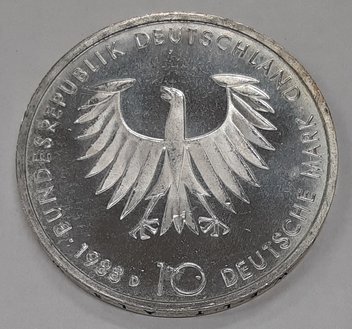 1988-D German 10 Mark Silver Commem. Coin - 200th Birthday of