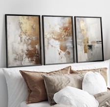 Abstract Wall Art Prints Set of 3 Paint Splatter Contemporary Poster Prints