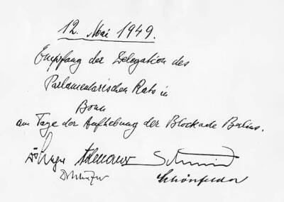 Berlin Blockade Entries into Hotel Gerhus guestbook on the occa- 1949 Old Photo