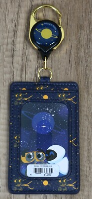 New Loungefly Disney Pixar Wall-E and Eve Space Retractable Lanyard ID Holder