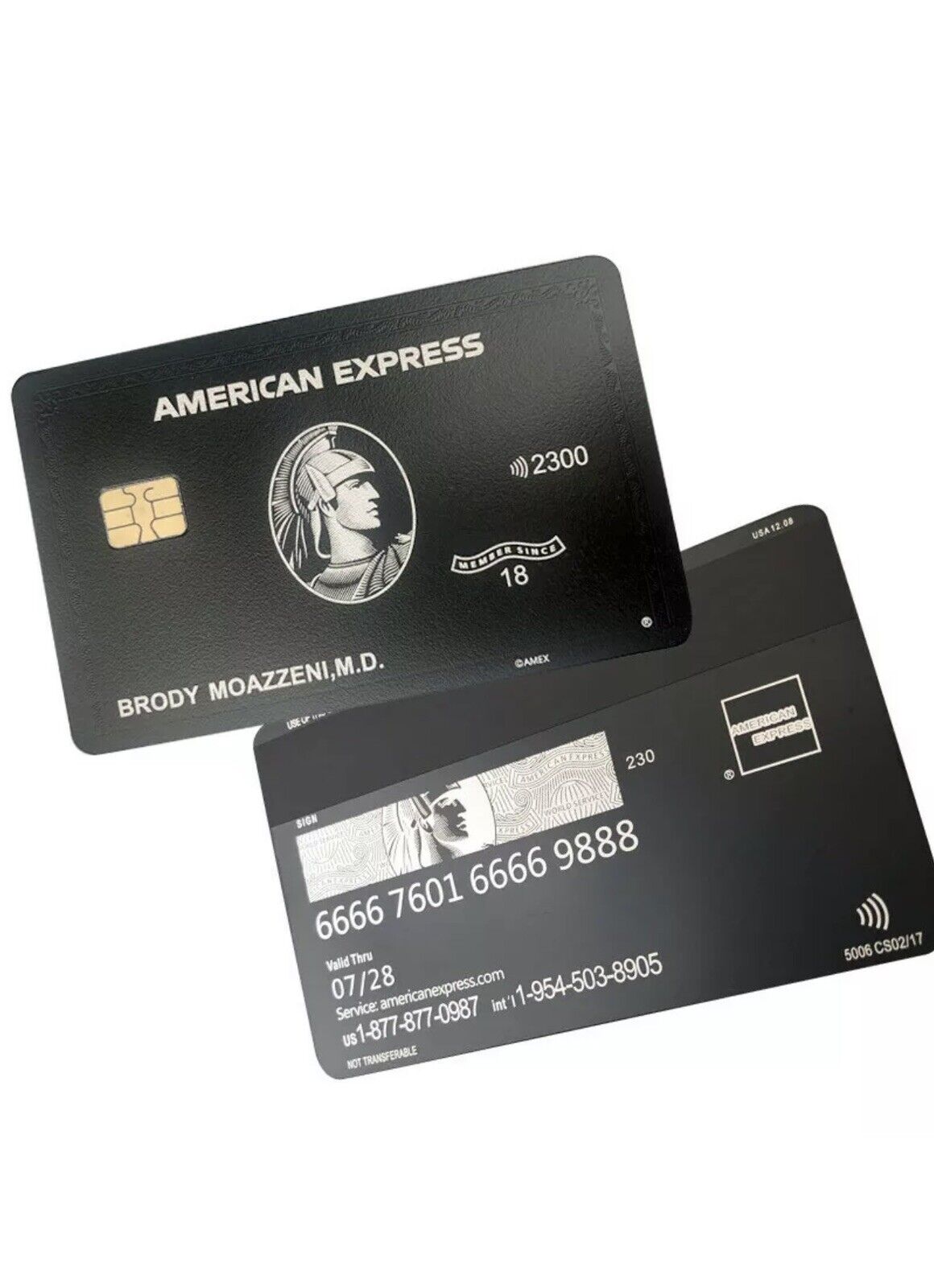 Customizable American Express Centurion Black Card Amex Metal Card For Collector