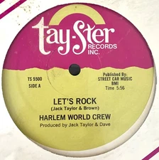 HARLEM WORLD CREW Let's Rock / Love Rap 12" Tayster SEALED OG pressing disco rap