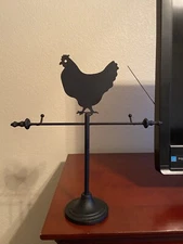 Black Metal Rooster Key Holder Stand - 13 inches tall