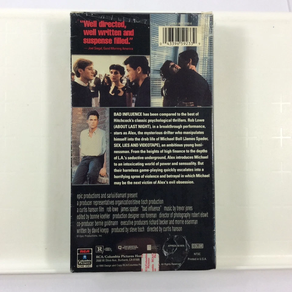 Bad Influence 1990 VHS Rob Lowe James Spader New Sealed - Image 2 of 4