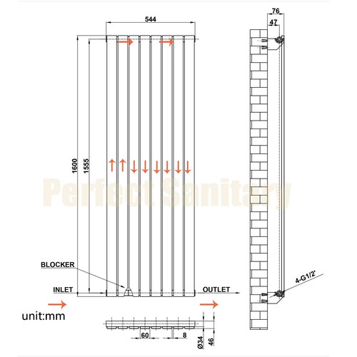 Designer Oval Column Flat Panel Radiator Horizontal Vertical Central Heating Rad - Picture 308 of 387
