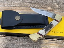 BUCK 110 FINGER GROOVE LEROY REMER SAMBAR STAG HANDLES FILE WORKED RRR KNIVES