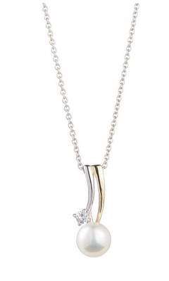 Damen Silber Anhänger 925 Süßwasserperle & Weißtopas