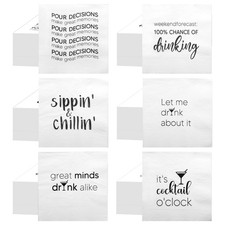 96 Pcs Funny Cocktail Napkins 5 x 5 Funny Napkins 2 Ply Funny Cocktail Napkin...
