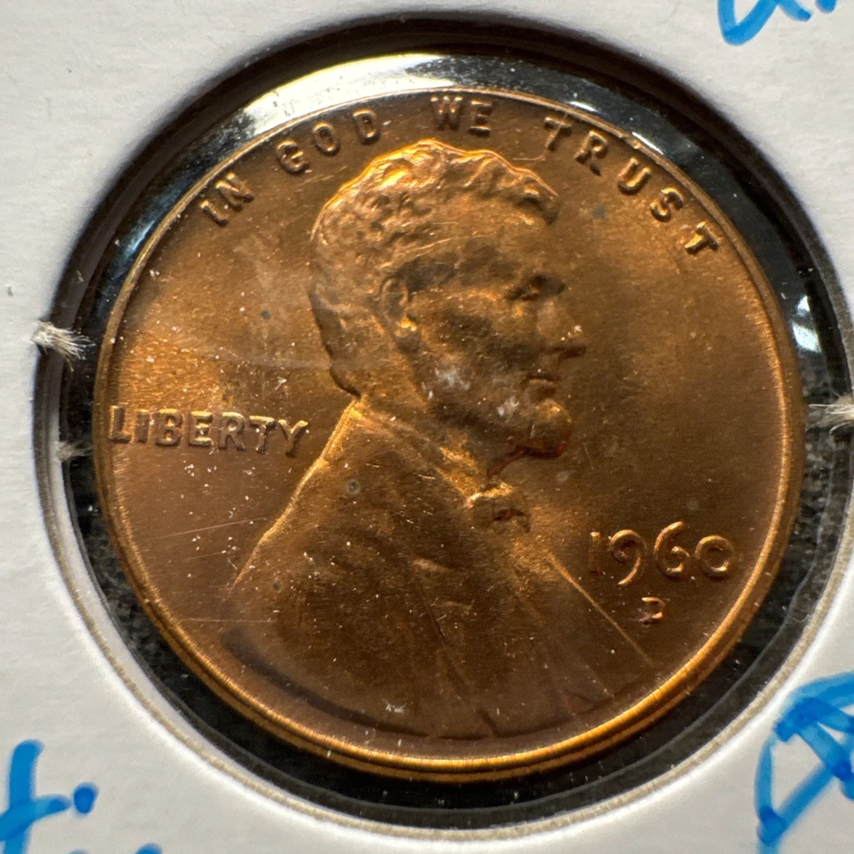 1960 D Lincoln Memorial Cent. Copper. UNC. Proof. Denver. Non Magnetic. - Image 2 of 4