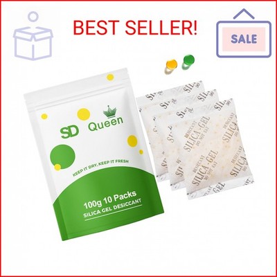 10-Pack 100g Extra Large Silica Gel Packets   Premium Rechargeable Desiccant wit