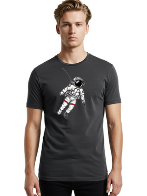 Astronaut-Floating Mens Graphic Tee, 100% Cotton, Casual Summer Wear