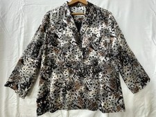 Drapers Damons Da-Rue Womens Button Up Blazer Jacket XL Leopard Animal Print