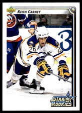 1992-93 Upper Deck #402 Keith Carney Buffalo Sabres Rookie Hockey Card