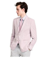 Calvin Klein Mens Slim fit Sport Coat Blazer 36 S Pink Solid Stretch