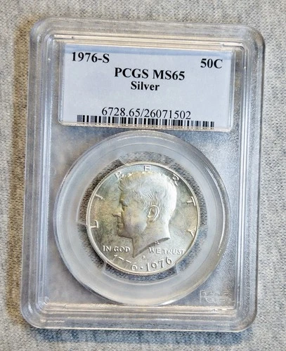 1976 SILVER Bicentennial Kennedy Half Dollar PCGS MS65