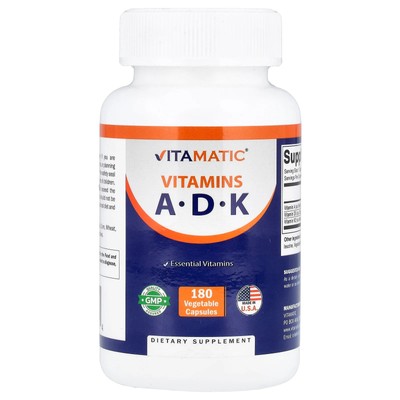 Vitamins A, D, K, 180 Vegetable Capsules