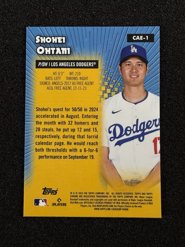 2025 Topps Chrome Shohei Ohtani All-Etch Insert Los Angeles Dodgers - Imagen 3 de 3