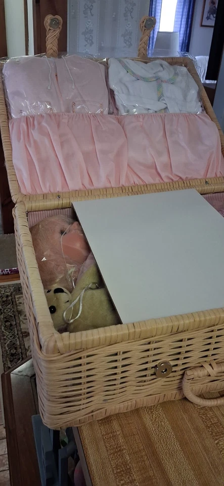 Paradise Galleries "Baby Lindsay Ensemble" Nuevo...incluye cesta de mimbre, ropa Foto 2 de 4