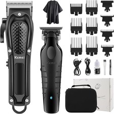 KEMEI Professional Hair Clippers Set for Men, Cordless Rechargeable Barber Cl...